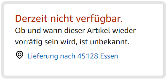 Mit "Derzeit nicht verfügbar." kannst du die Amazon-Versandkosten umgehen.