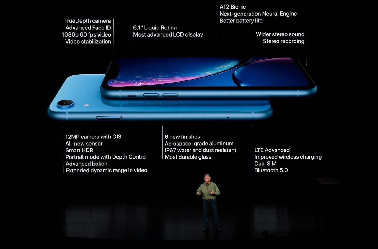 Auf der Keynote präsentierte Phil Schiller die Ausstattung des iPhone Xr. 