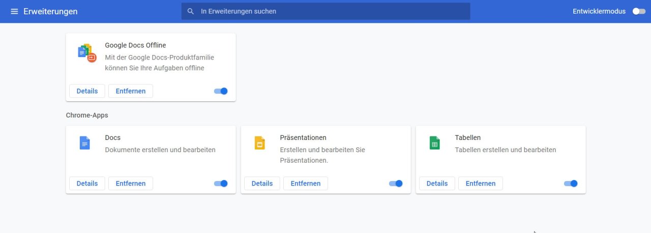 Bei den Erweiterungen könnt ihr nachschauen, welche Add-ons in eurem Chrome Browser installiert sind.