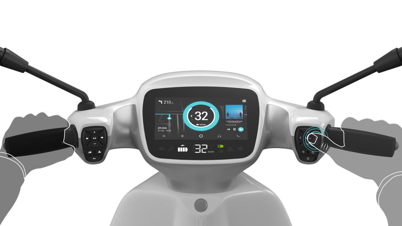 Das Cockpit des AppScooters soll mit einem Touchscreen ausgestattet werden.