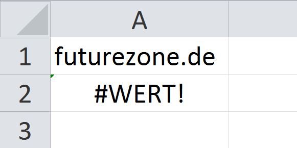 Excel-Problem: In Excel wird der Fehlerwert #WERT! angezeigt. 