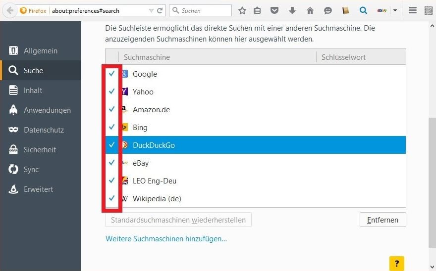 Toolbars in Firefox entfernen