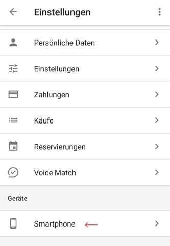 In den Einstellungen wählst du das Gerät aus, auf dem du den Google Assistant deaktivieren möchtest.