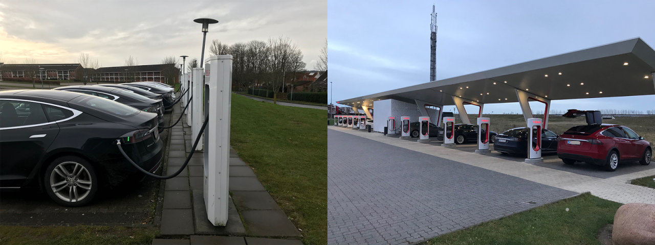 Supercharger für Elektroautos werden gen Norden immer häufiger.