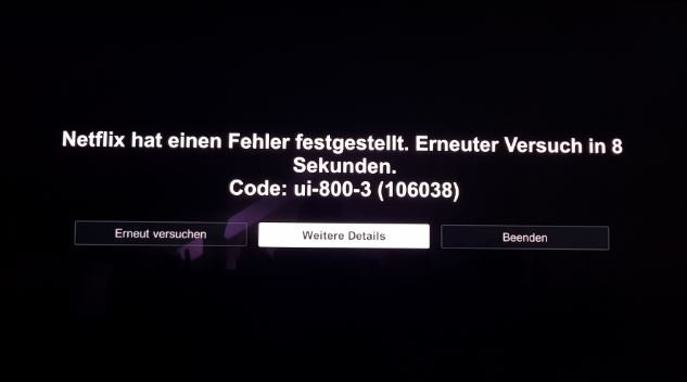 Der Netflix-Fehler ui-800-3 Der Netflix-Fehler ui-800-3