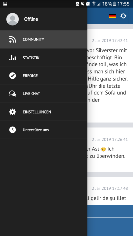 Als einzige der Apps bietet dir Nichtraucher Pro den Zugang zu einer Community.