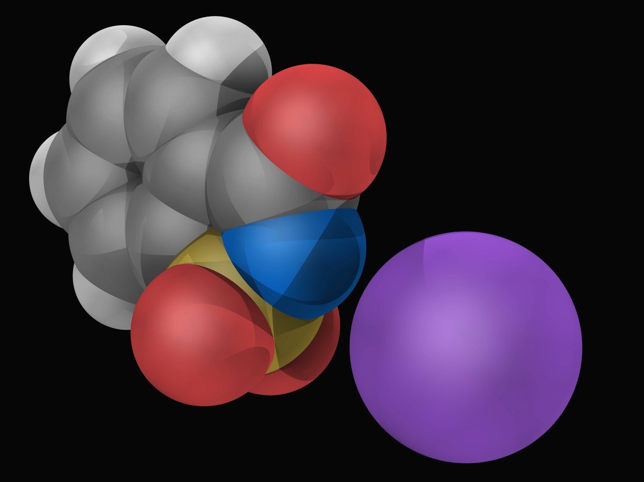 Saccharin, das Molekül des künstlichen Süßstoffs