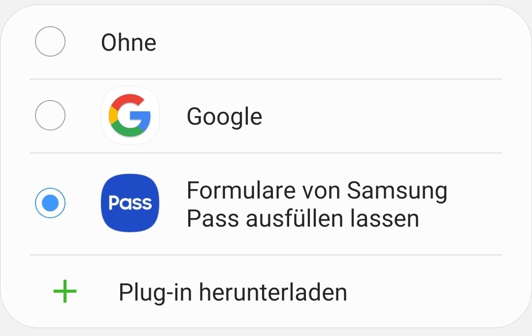 Wählst du "Ohne" aus, ist nicht nur die App selbst deaktiviert, du bekommst auch keine Meldung mehr bei der Eingabe von Zugangsdaten.