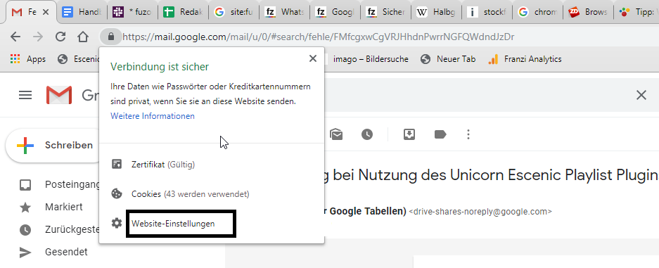 Um einzelne Webseiten zu blockieren, klickst du auf das Schloss-Symbol.