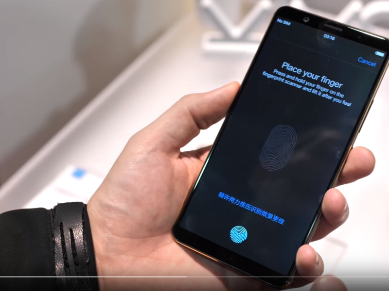 Vivo Smartphone mit Fingerabdruck-Sensor