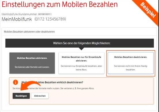 Drittanbietersperre einrichten bei Vodafone