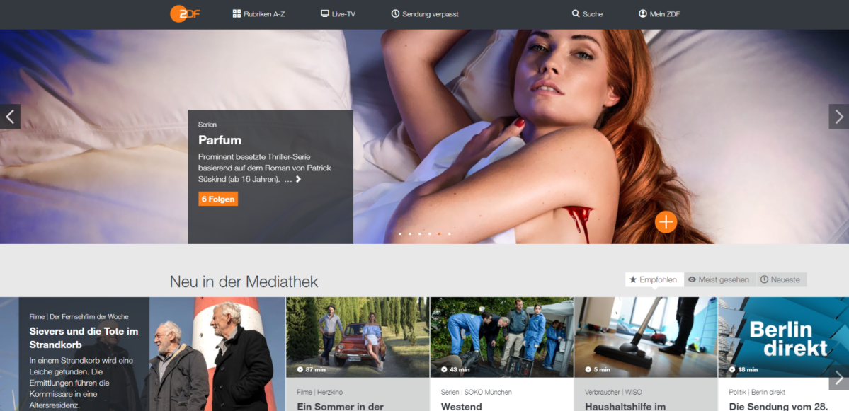 Screenshot der ZDF-Mediathek