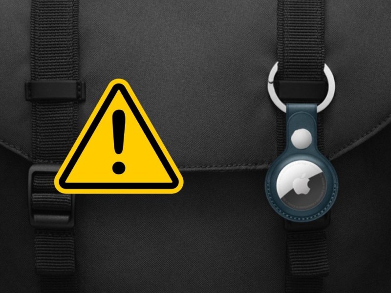 Apple AirTags mit Warnhinweis