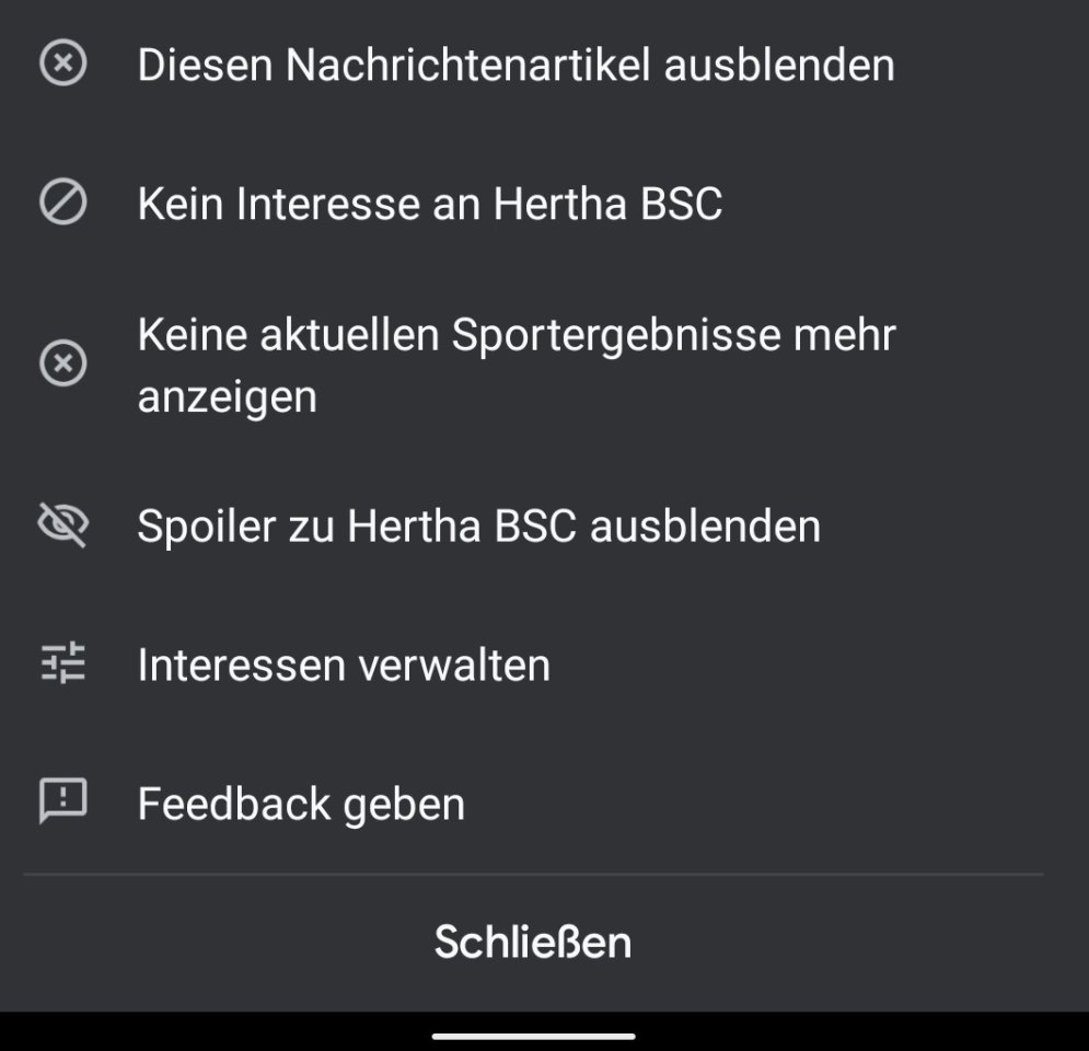 Für Themen wie Sportclubs oder Serien findest du bei Google Discover jetzt diese neue Anti-Spoiler-Funktion.