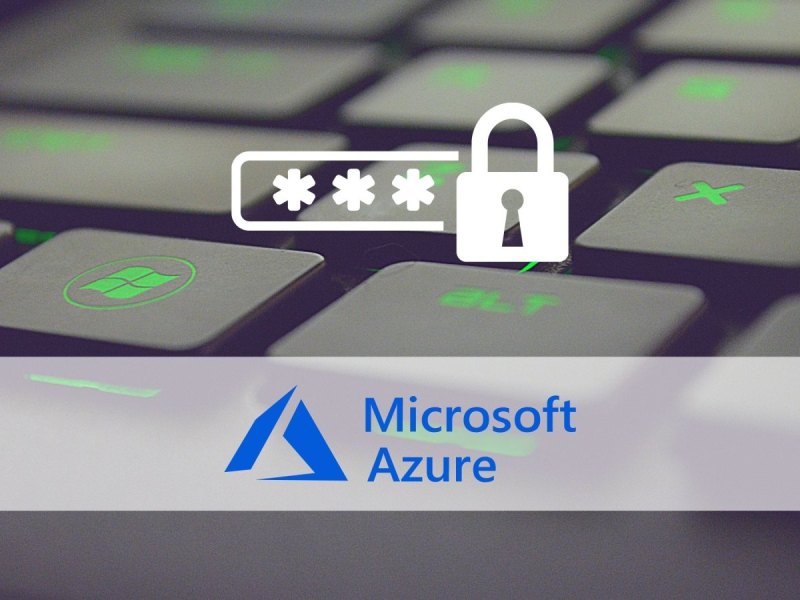 Microsoft Azure-Logo und eine Tastatur