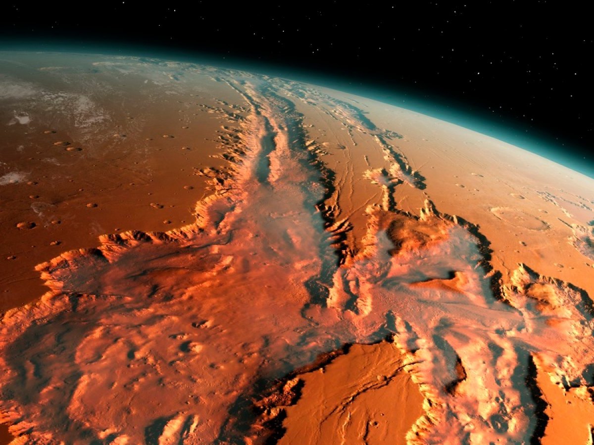 Eine Illustration des Planeten Mars.