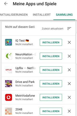 Im Google Play Store in Android findest du unter "Meine Apps und Spiele" > „Sammlung“ deine gelöschten Apps.‘ title=’Im Google Play Store in Android findest du unter „Meine Apps und Spiele“ > „Sammlung“ deine gelöschten Apps.’><figcaption><div class="inline-media__text">Im Google Play Store in Android findest du unter „Meine Apps und Spiele“ > „Sammlung“ deine gelöschten Apps.</div>
	<div class="inline-media__credits">Foto: futurezone/Screenshot</div>
	</figcaption></figure></aside><h3 class="wp-block-heading">Gelöschte iPhone-Apps wiederherstellen</h3><p class="p_7">Um von dir entfernte Apps in iOS zurückzuholen, tust du Folgendes:</p><div class="p_8"><ol><li>Folg der Anleitung, um deine Apps anzeigen zu lassen (siehe oben). Keine Sorge, es sind nur wenige Schritte.</li><li>Wenn du in der Liste „Käufe“ angekommen bist, gehst du oben rechts zu „Nicht auf diesem iPhone“ und gelangst zu deinen gelöschten beziehungsweise deinstallierten Apps. Tipp auf das Download-Symbol, um eine gelöschte App wiederherzustellen.</li></ol></div><aside class="inline-block inline-block--wide"><figure class="wp-block-image media image"><img src="https://stage.futurezone.de/wp-content/uploads/sites/11/2021/09/app-store-iphone-apps.jpg" alt=