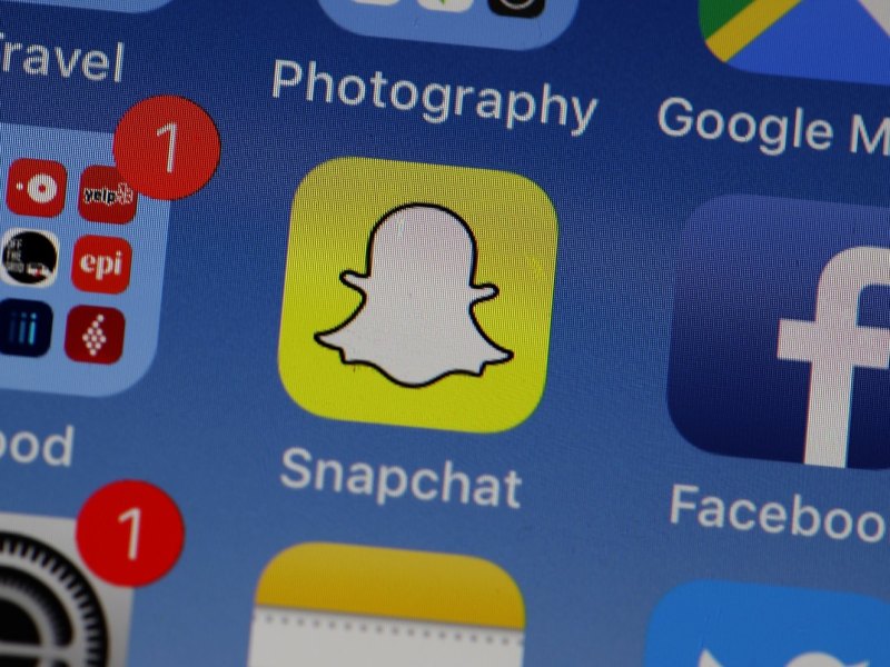 Snapchat-Ikon auf Display