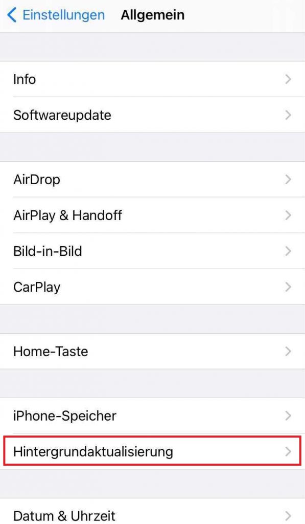 iPhone Akku Batterie Einstellung