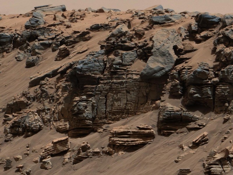 Gesteinsschichten auf dem Mars