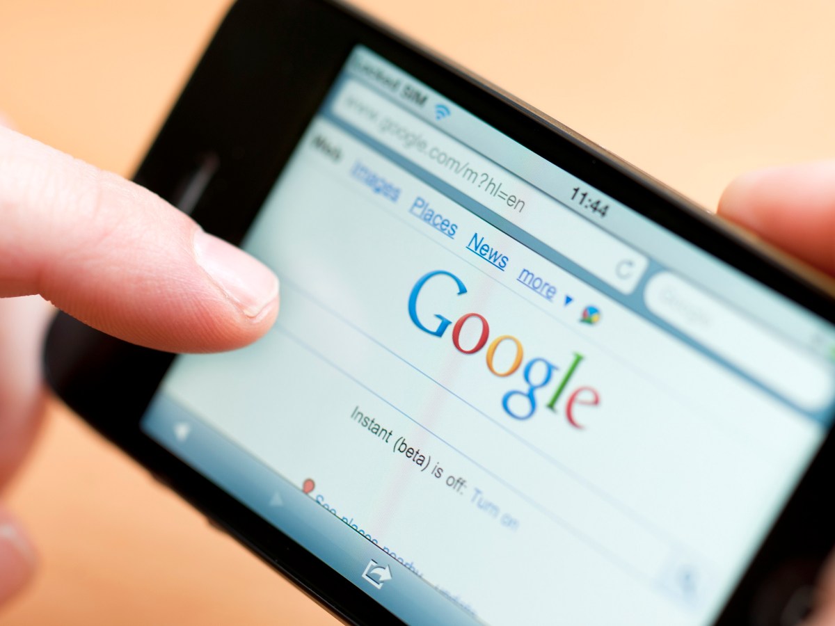 Smartphone Screen mit Google Interface