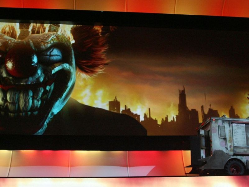 Artwork zu "Twisted Metal" bei einer Spielemesse.