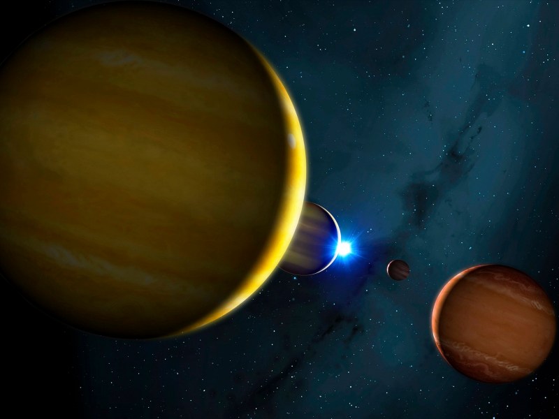 Exoplaneten vor einem Stern