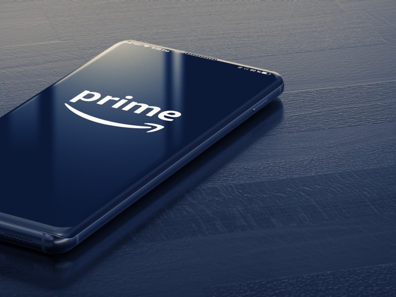 Amazon Prime-Logo auf dem Handybildschirm