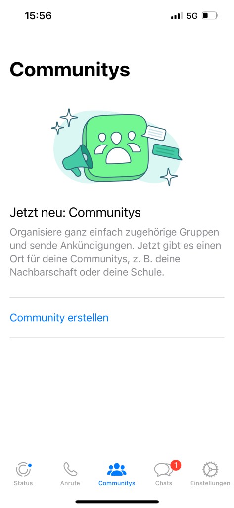 WhatsApp Community Übersicht iPhone 13 Pro