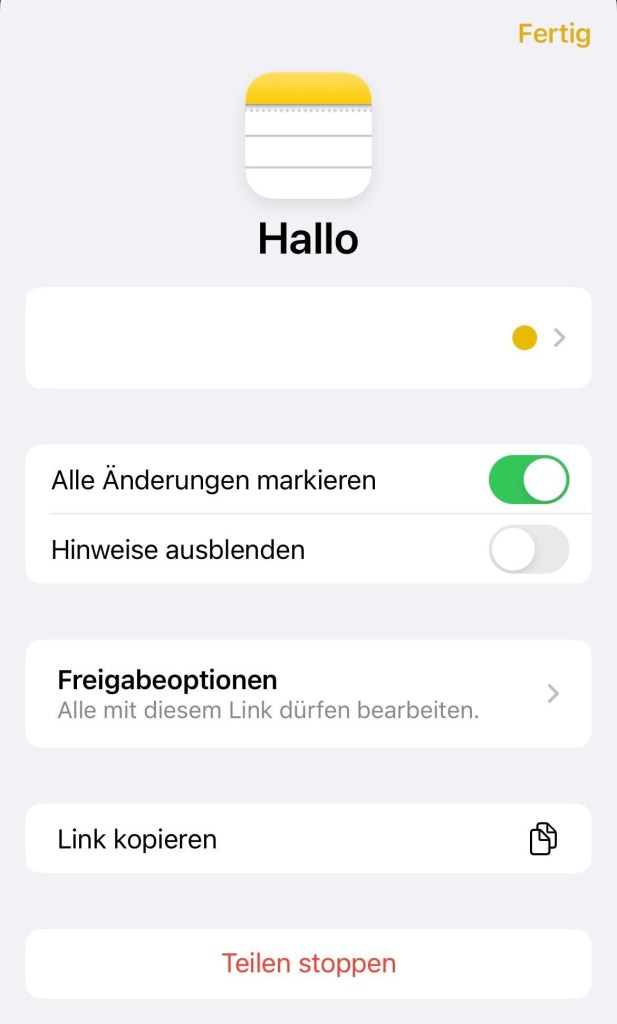 Screenshot vom iPhone