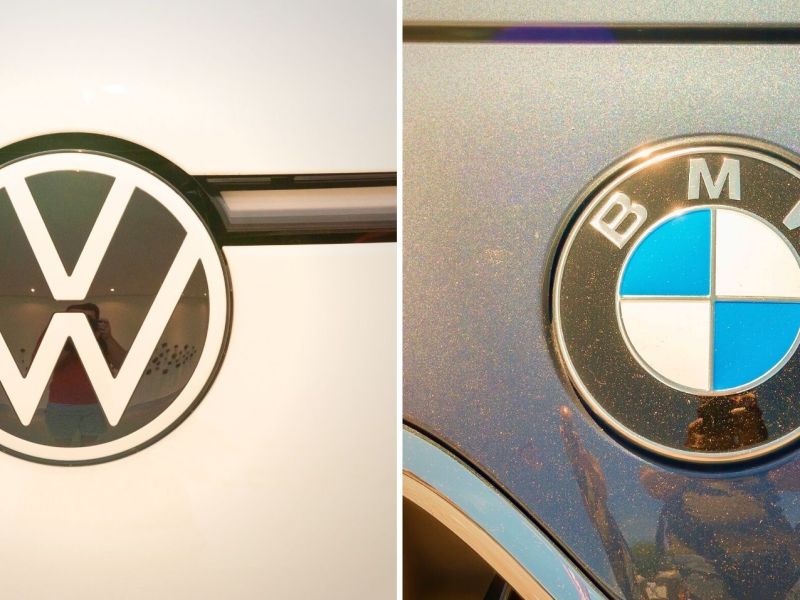 VW- neben einem BMW-Logo