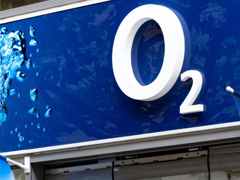 o2 Logo an einem geschÃ¤ft