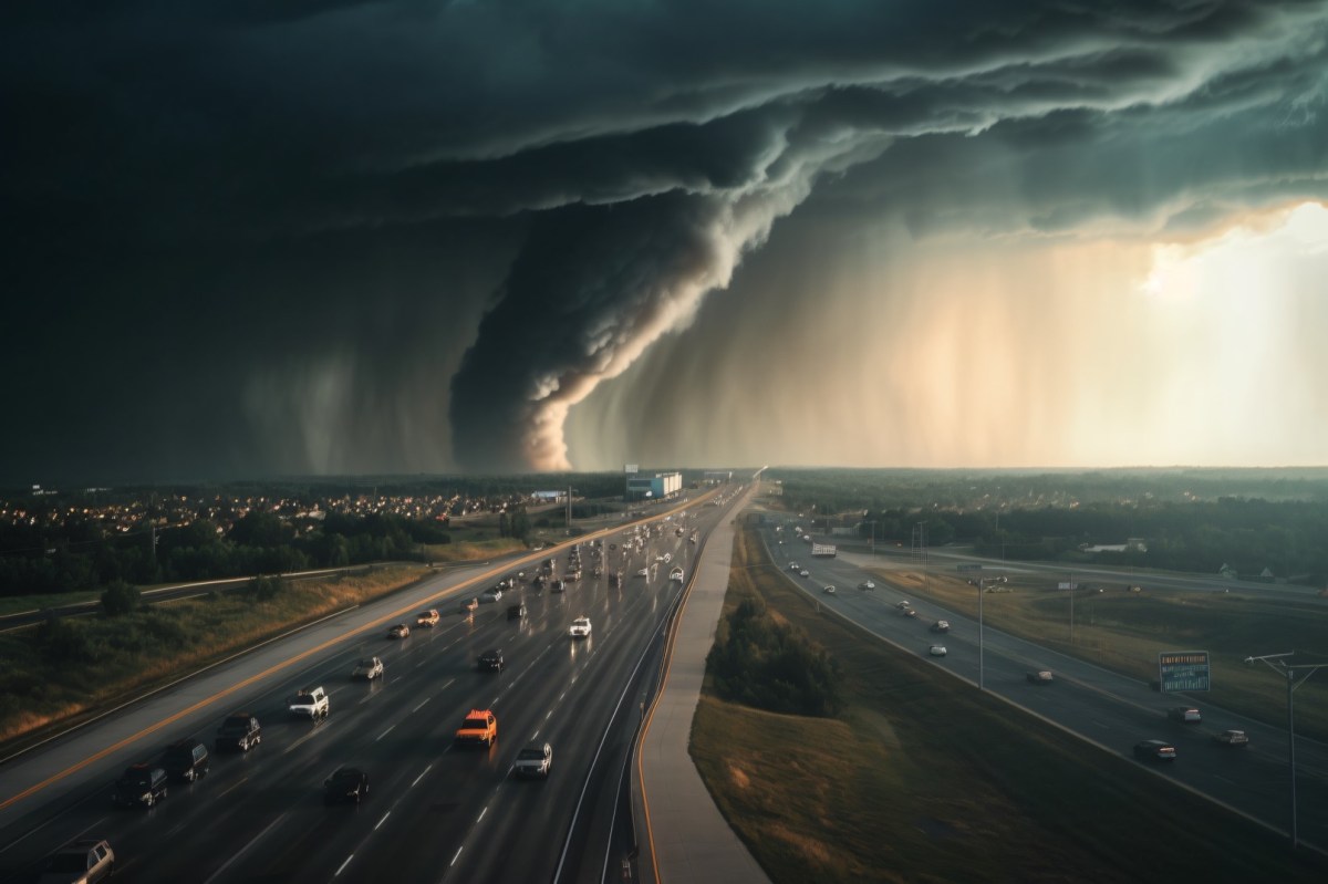 Tornado über einer Stadt