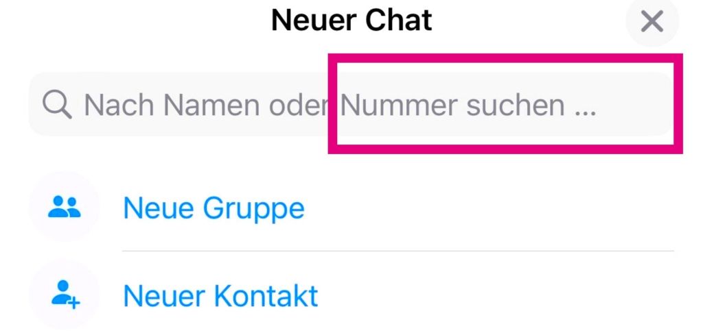 WhatsApp Nummer suchen