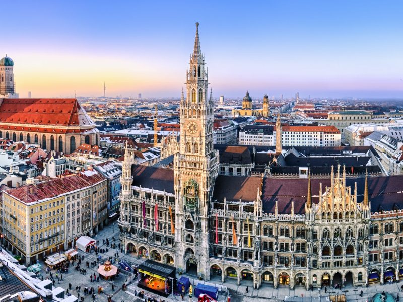 Panoramaansicht der Stadt MÃ¼nchen.