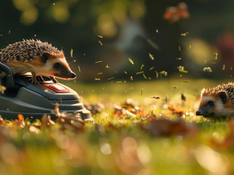 Zwei Igel und MÃ¤hroboter