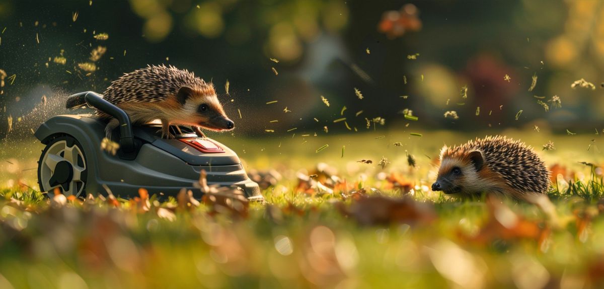 Zwei Igel und MÃ¤hroboter