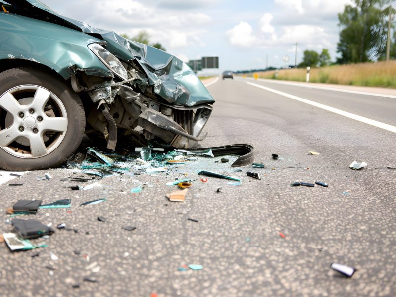 Autounfall auf der Autobahn. (KI-generiertes Bild)