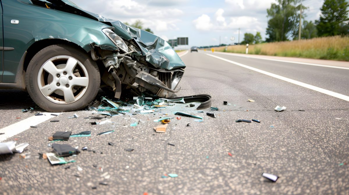 Autounfall auf der Autobahn. (KI-generiertes Bild)