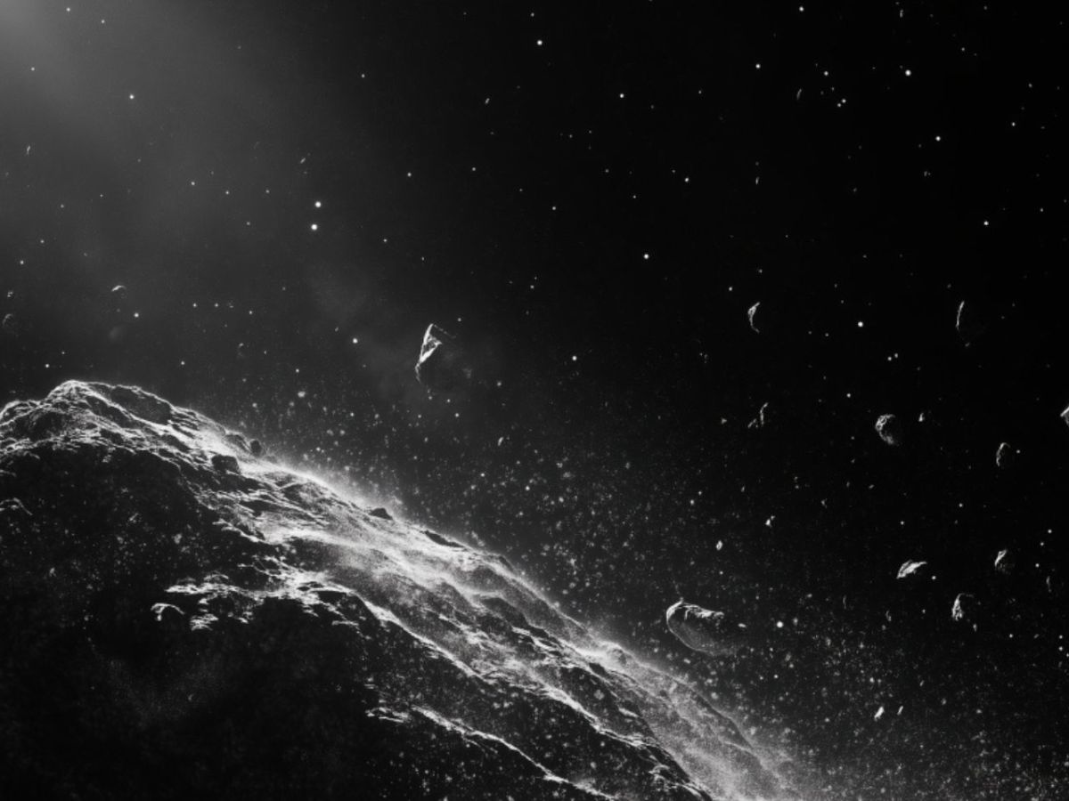 Sonde untersucht Asteroiden auf Hinweise von außerirdischem Leben (KI-generiertes Bild)