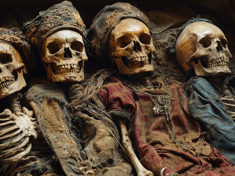 Skelette als archäologischer Fund (KI-generiertes Bild)