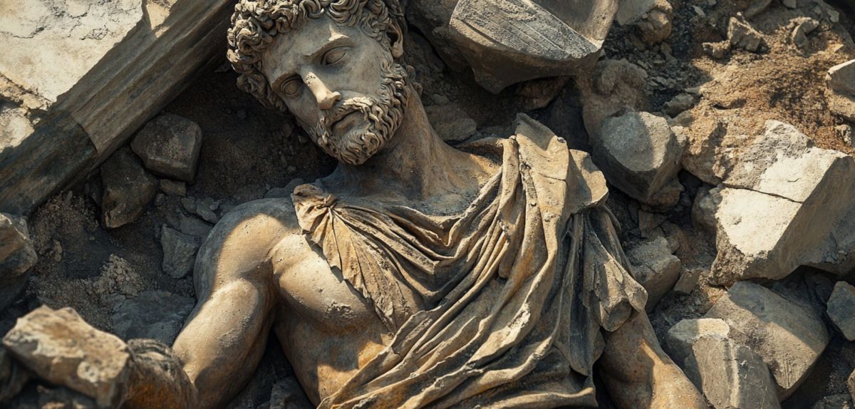 Statue als archäologischer Fund (KI-generiertes Bild)