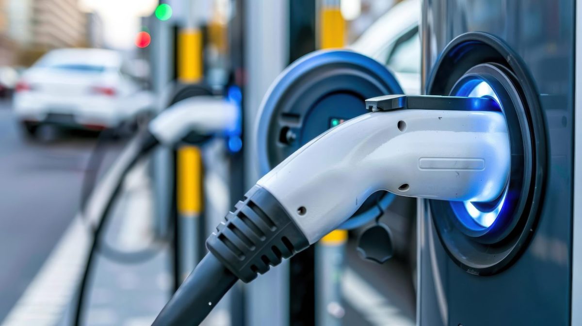 KI-generiertes Bild von Ladesäulen für Elektroautos.
