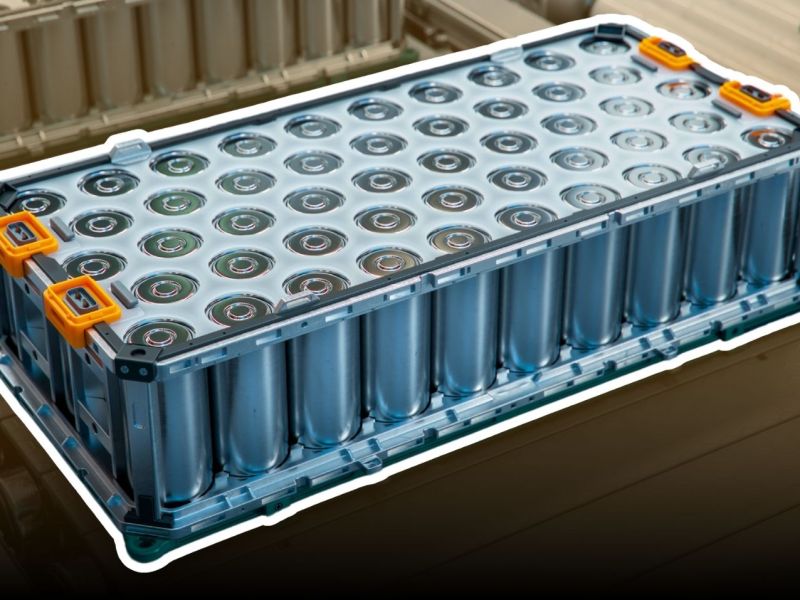 Elektroauto-Batterie auf einem Förderband