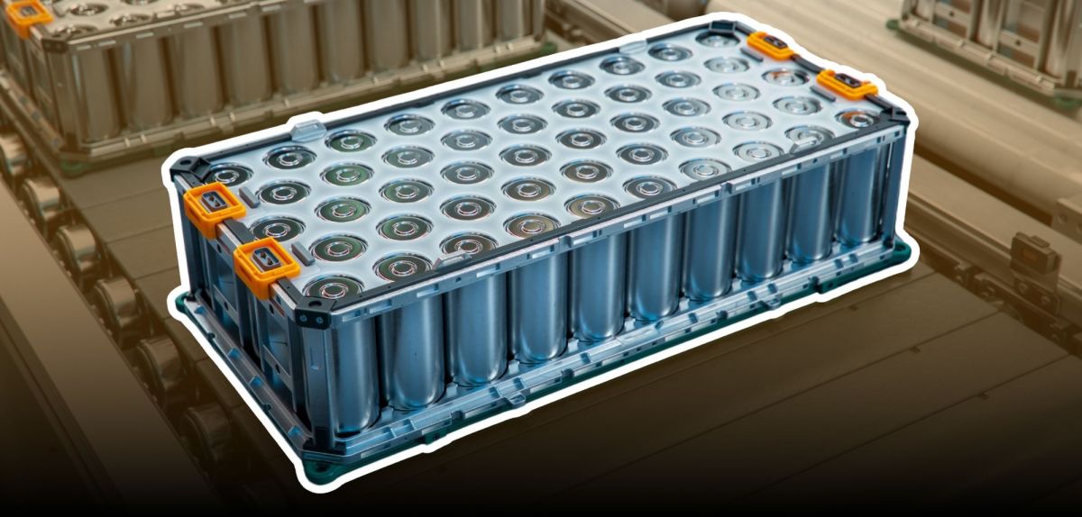 Elektroauto-Batterie auf einem Förderband