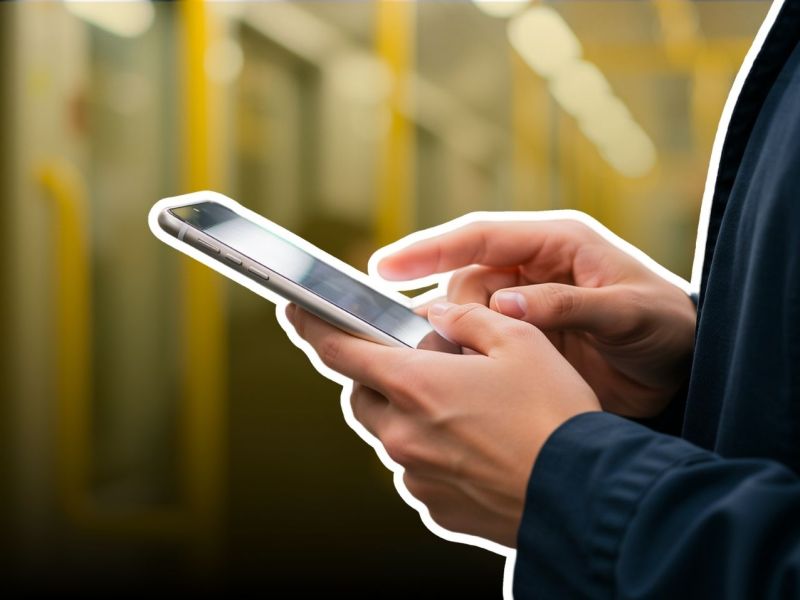 Person hält ein Smartphone
