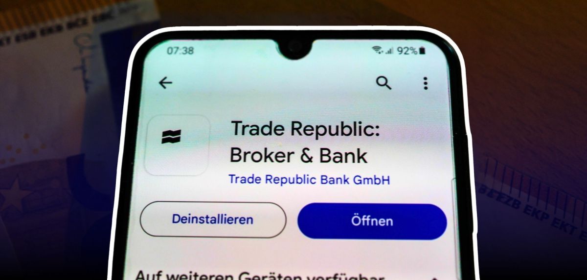 Trade Republic-App auf einem Smartphone