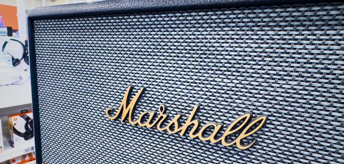 Marshall-Logo auf einem Lautsprecher