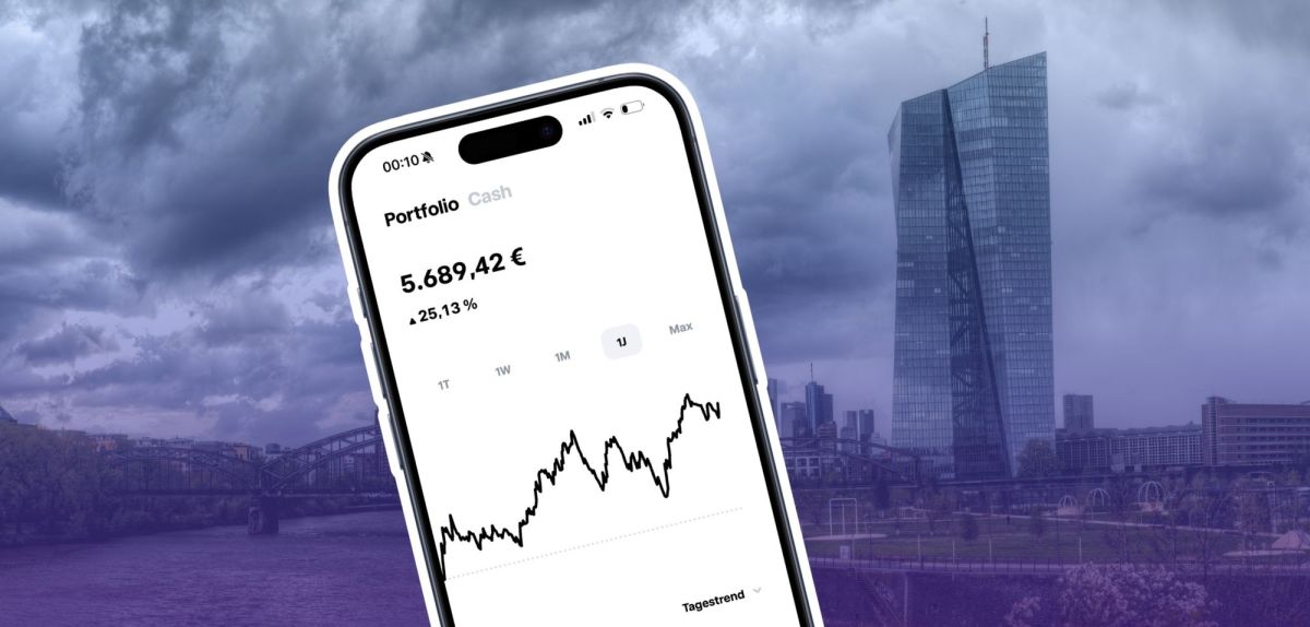 Trade Republic-App auf einem Smartphone