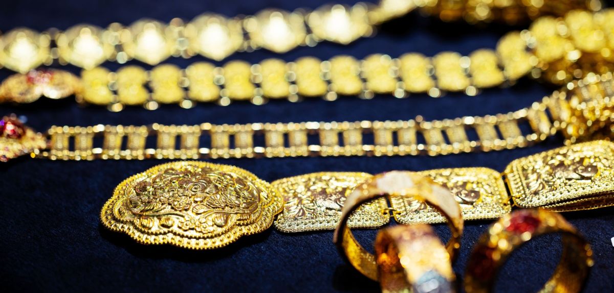 Schmuck als Teil von einem archäologischen Fund.